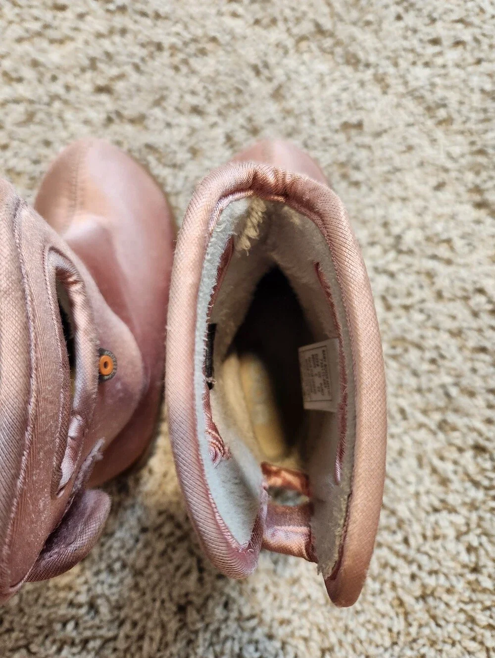 BOGS Baby Waterproof Snowboot Rain Boot Size 6 In Metallic Ballet Pink